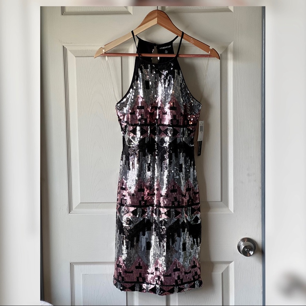 My Michelle Sequin Fitted Dress